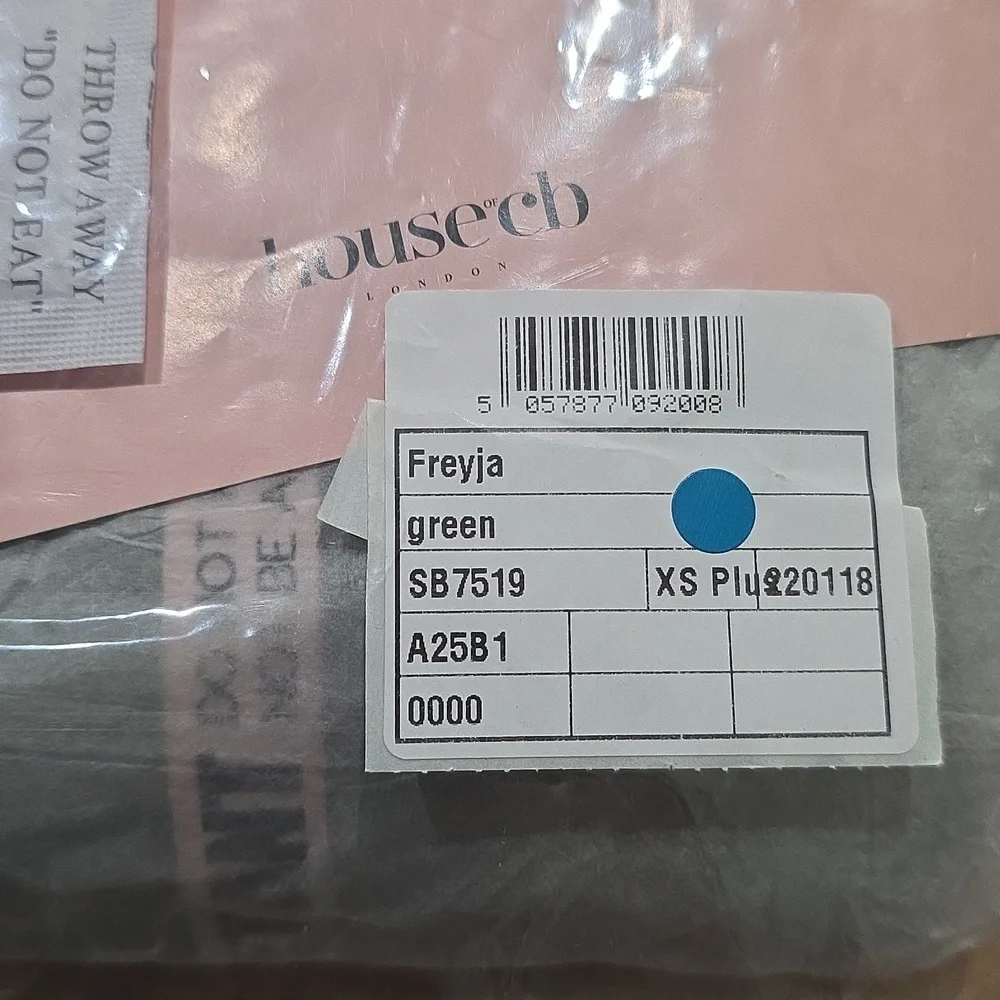 NWT House Of CB Freyja‎ Green Gathered Corset Dress XS Plus Cup - Picture 8 of 10